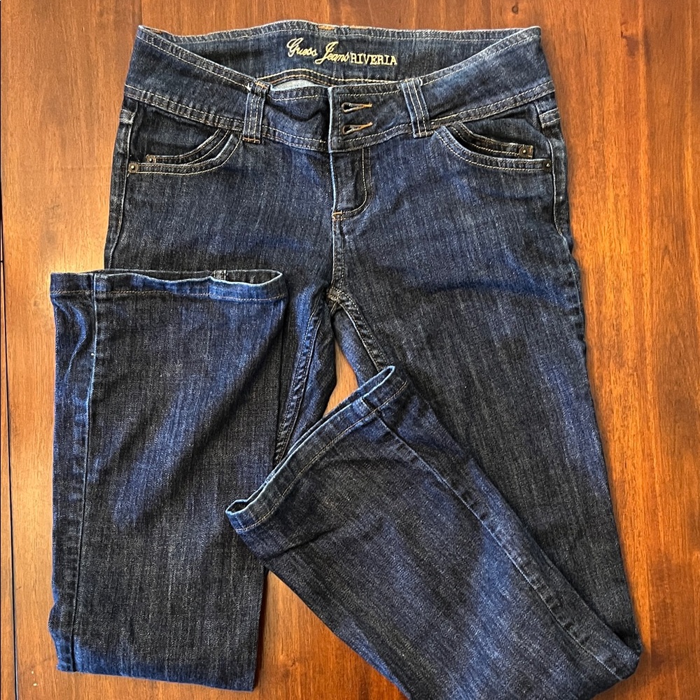 Guess Dark Blue Straight Leg Jeans